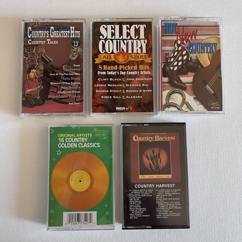 (5) Country's Greatest Hits, Cassettes Various Artists 1990’s - Golden Classics