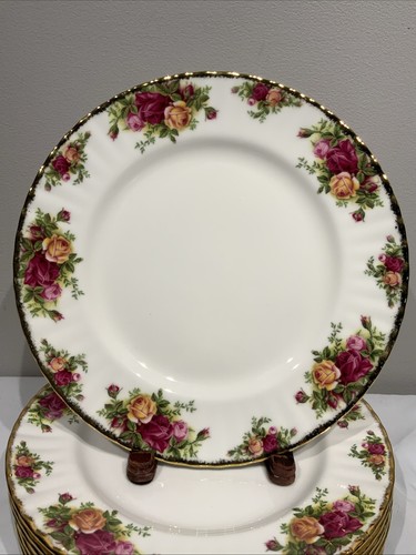 9 Royal Albert Old Country Roses 10.5" Dinner Plates w/Gold Trim Made In England - Picture 2 of 10