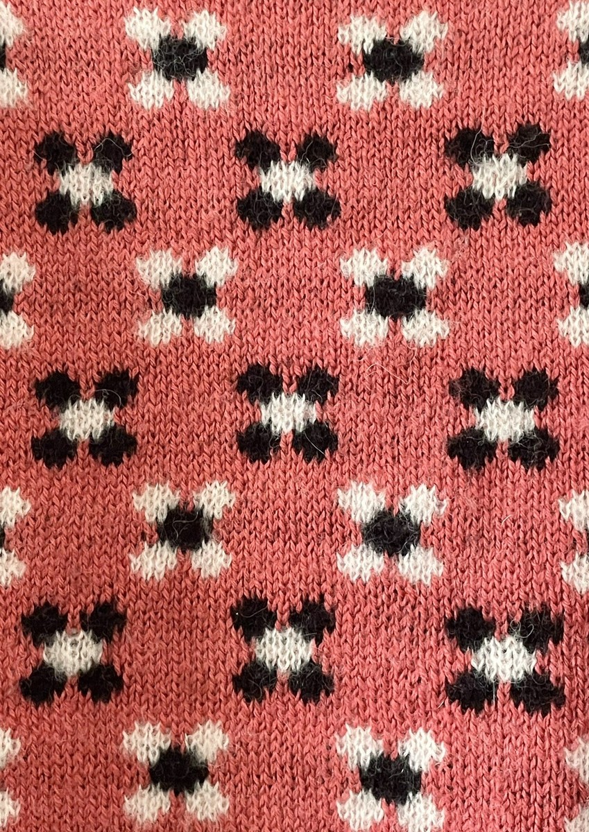 Shrimps Hannie Women's Pink Floral-Knit Alpaca Wool Crew-Neck