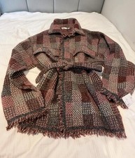 New with tags Zara size large checked oversized on cardigan/tie jumper spring