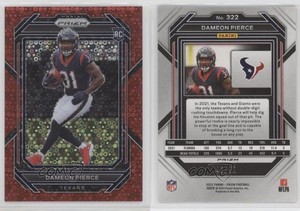 2022 Panini Prizm Rookies No Huddle Red Prizm /50 Dameon Pierce #322 Rookie RC