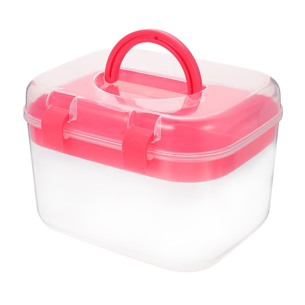 Double Storage Box Travel Office Plastic Medicine Holder Practical Holders