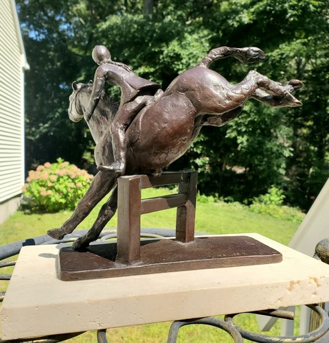 Rare! S-G Kelsey Bronze Hunter Jumper Sculpture 1977 - Picture 4 of 7