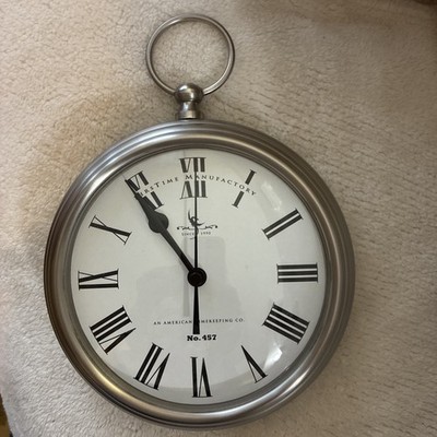 FirsTime Manufactory Metal Hartford Pocket Watch Wall Clock No. 457  7'' x 8.5''
