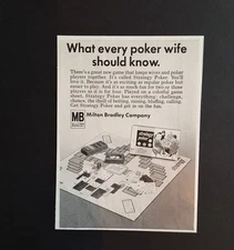 Strategy Poker Vintage Milton Bradley Co Game - 1969 Magazine Print AD Art Decor