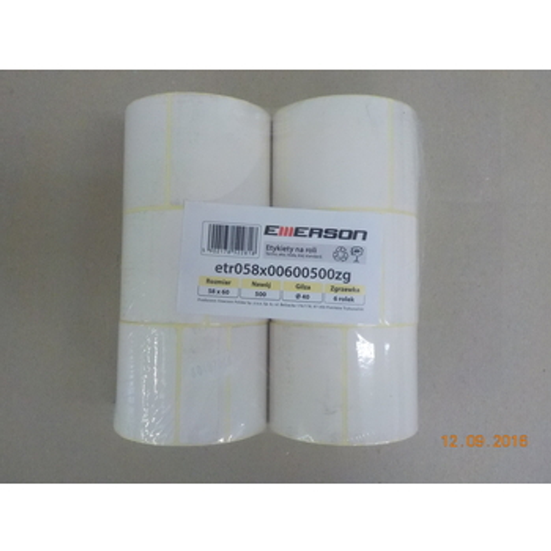 5902178149800 Etykieta na rolce 58mX60mm nawój 800 etykiet Emerson Polska sp. z