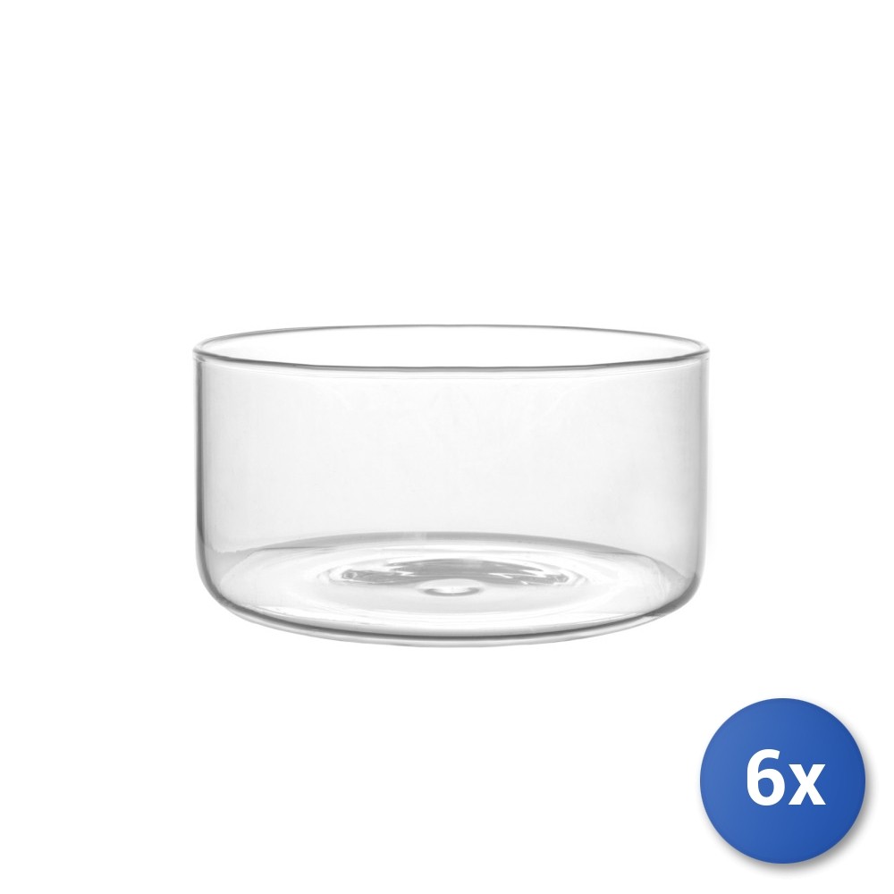 6x H&H Cloud Cups in transparent borosilicate glass