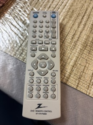 GENUINE ZENITH 6711R1P070H DVD PLAYER REMOTE - DVB413 DVB412