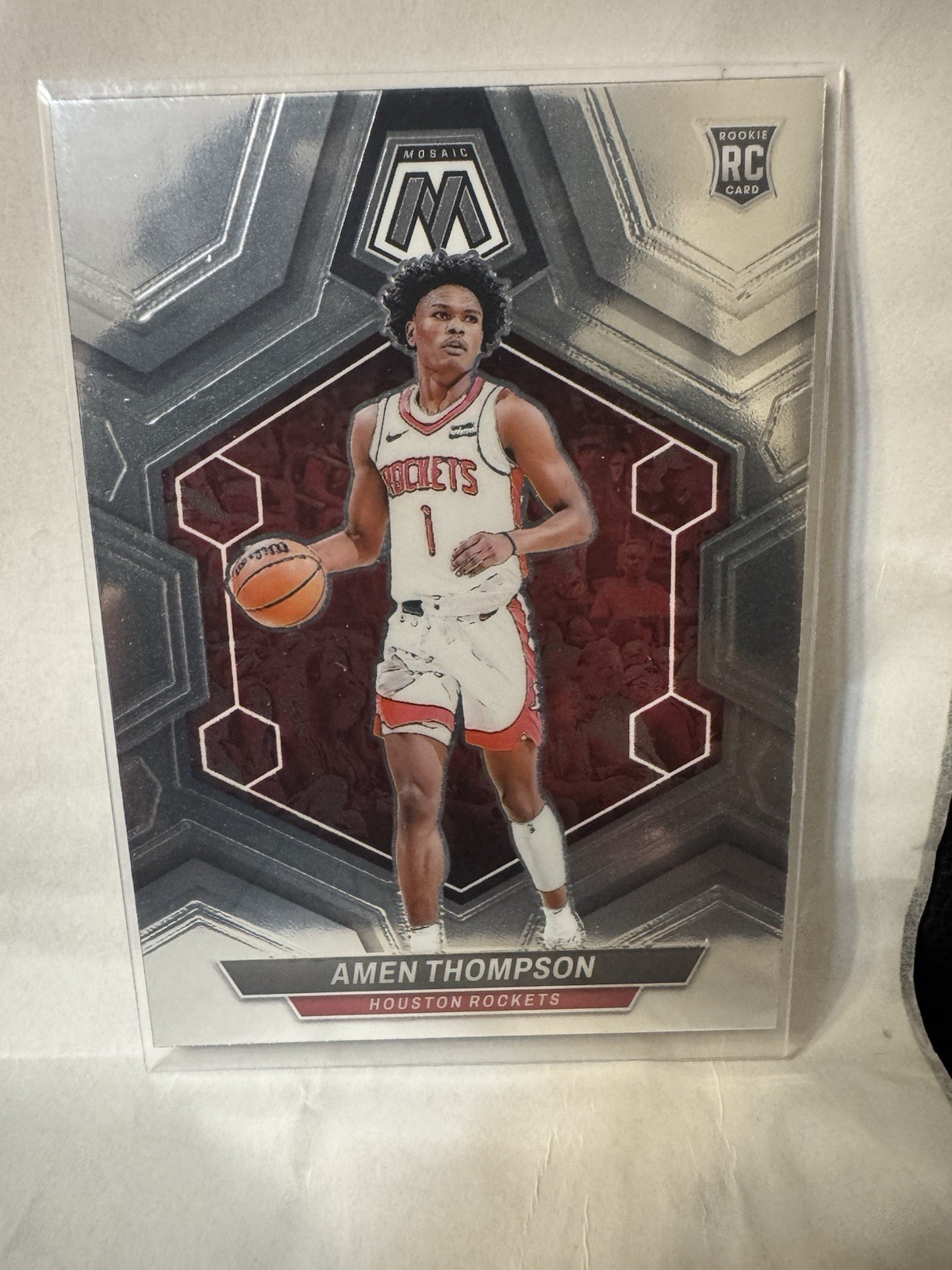 2023-24 Panini Mosaic Amen Thompson #230 Rookie Silver Prizm Houston Rockets