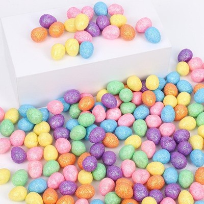 100 Stück Mini Ostereier kleine Glitzereier Kunstdeko verschiedene Ostereier
