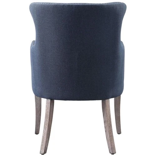 Uttermost Yareena Coastal Wood and Fabric Wingback Accent Chair - Denim Blue/Oak - Picture 5 of 9