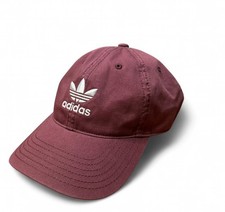 Adidas Original Relaxed Strap-Back Adjustable Cotton Hat Burgundy