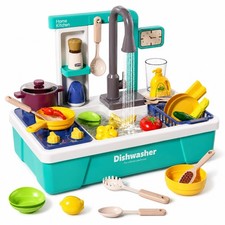 Play Sink with Running Water, Kitchen Sink Toys with Automatic Water Cycle ...