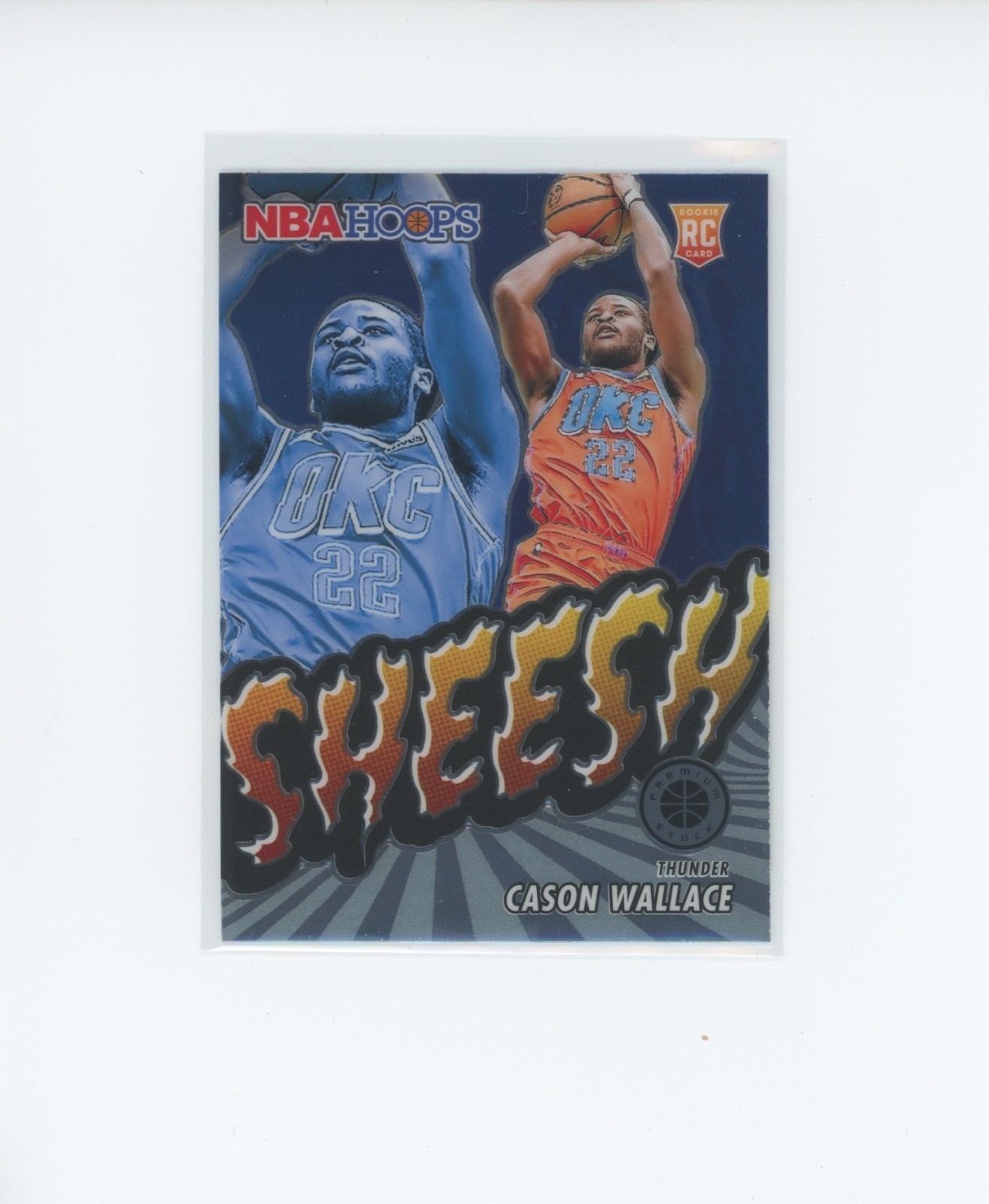 2023 Panini NBA Hoops Premium Stock Cason Wallace #3 Sheesh Rookie Card RC OKC
