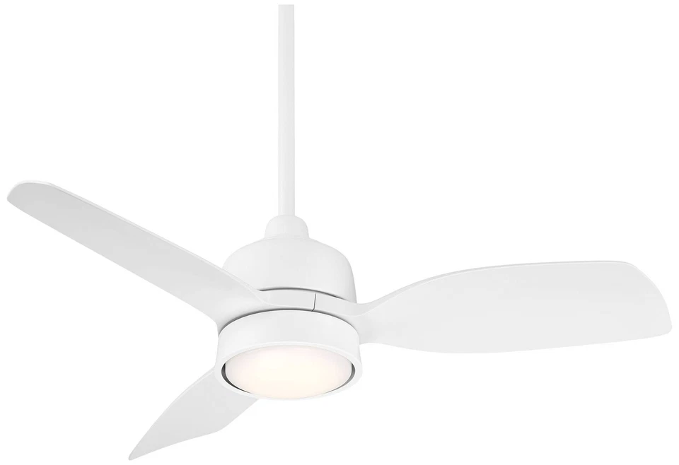 36" Casa Vieja Verdin Matte White LED Damp Ceiling Fan with Remote - Image 2 of 4