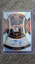 Zac Taylor 2025 Select Coach Signature Silver Prizm No. SP-ZTR Cincinnati Bengal