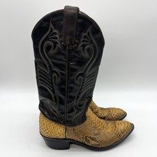 Vintage Python Snakeskin Cowboy Boots Sz 7.5 D Texas Brand USA Made Exotic Read