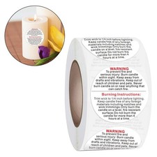 500 Pieces Candle Warning Labels Jar Container Stickers for Candle Making