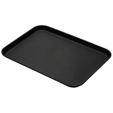 Cambro 1826CT110 Camtread Black 18" x 26" Rectangular Tray
