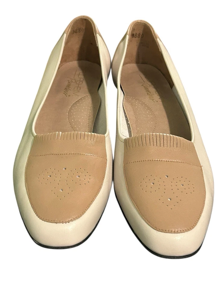 Zapatos de salón Florsheim Ramblers de cuero con tacón bloque sin cordones para mujer talla 9B (M) marfil tostado Foto 3 de 4