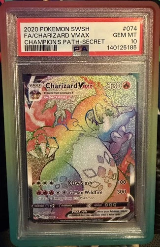 Charizard VMAX 074/073 PSA 10 Champion's Path Rainbow Rare Full Art Pokemon