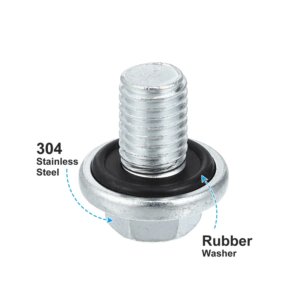 Tornillo de tapón de drenaje de aceite de motor M12 4 piezas para Chevrolet Silverado 1500 2500 3500 HD Foto 4 de 4