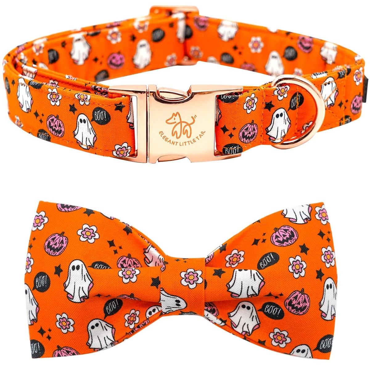 Halloween Dog Collar Fall Dog Collar Orange Pumpkin Holiday Pet