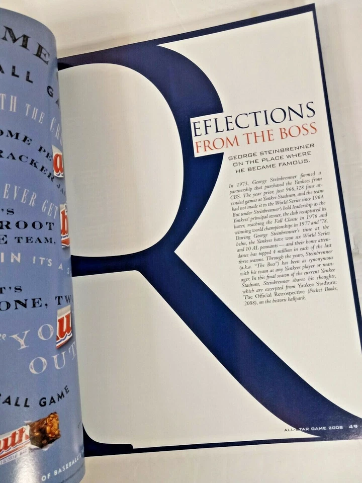 MLB 2008 All Star Game Yankee Stadium New York City All Star Game Program - Image 4 of 4