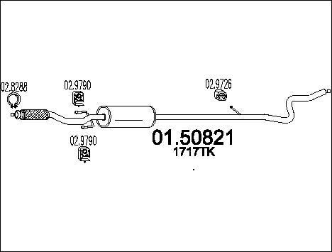 Silencieux intermédiaire Peugeot 207 pour réparer le bruit d'échappement 1.4 1.6 VTI CC