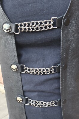 1 Premium Motorcycle Chain Vest Extenders Handmade in USA Line 24 Snaps