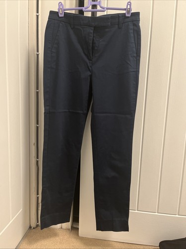 Pantalón chino M&S 10 largos legging tregging azul marino oficina negocios elástico