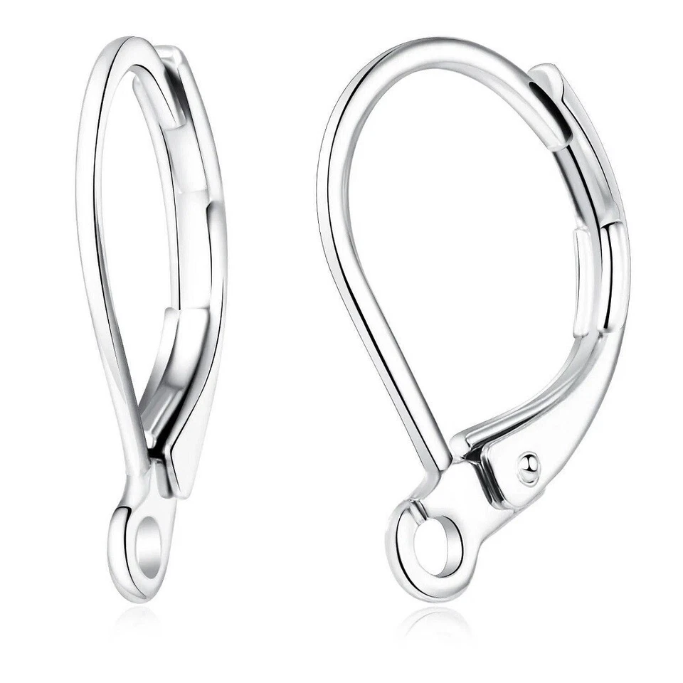 1 PAIR QUALITY STERLING 925 SILVER 16MM LEVERBACK HOOKS EARWIRES. - Image 3 of 4