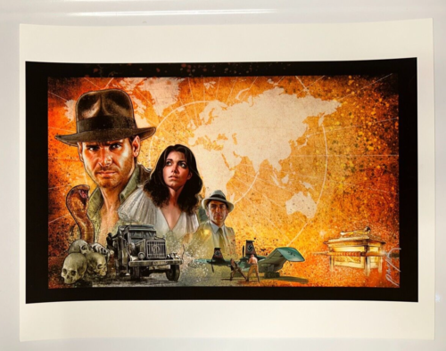 Jason Palmer SIGNED Indiana Jones Art Print ~ Raiders of Lost Ark Harrison Ford - Picture 1 of 1