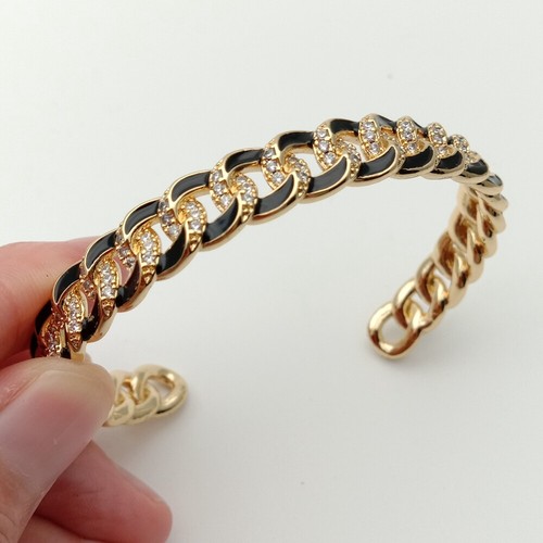 Bracelet femme à manchette ouverte émail cubique multicolore zircone micro pavé - Photo 7/18