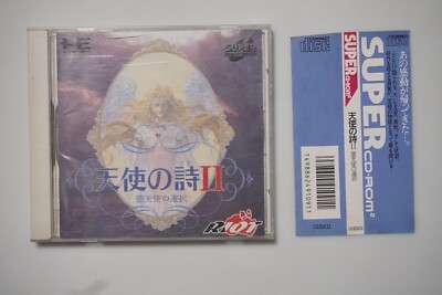 PC Engine Super CD Tenshi no Uta II 2 + Spine Japan NEC game US Seller