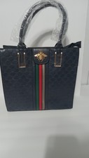 Queen Bee Stripe Embossed Monogram Handbag