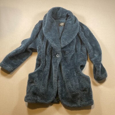 UGG ANNONA SHERPA CARDIGAN Women Sz S Blue Sherpa