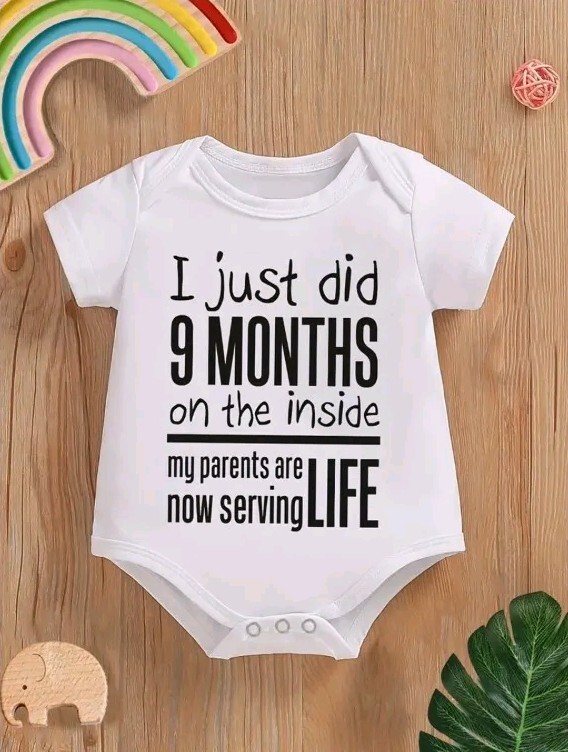 I Just Did Months on the Inside Funny Slogan Baby Bodysuit Babygrow Vest