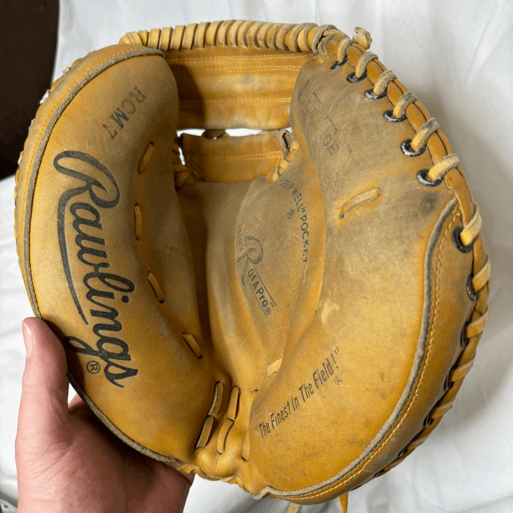 VTG Rawlings RCM7 35” RH Throw Lite Toe Catchers Mitt With Palm Pad eBay