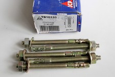 M10 x 120mm THROUGH BOLT ANCHOR FIXING FOR CONCRETE MASONRY ZINC PLATED HEX NUT