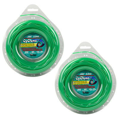 Cyclone CY080D1/2 .080''x 200' Weed Grass String Trimmer Line 2PK Made In USA