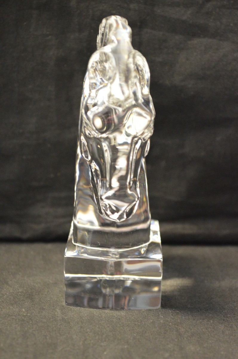 STEUBEN スチューベン　クリスタル　ナイト　ホース　馬　オブジェ　置物 STEUBEN CRYSTAL EQUESTRIAN FIGURAL HORSE HEAD~PAPERWEIGHT