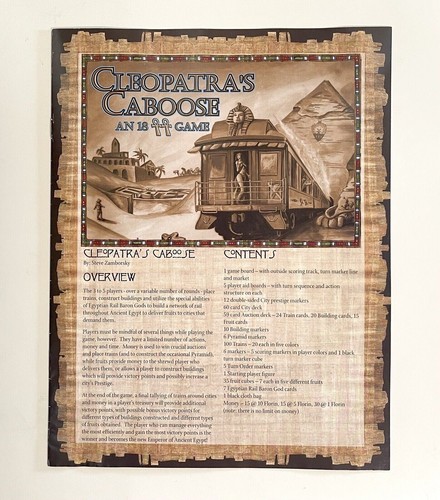 Cleopatra’s Caboose (2010) - Board Game - Z-Man Games - NM - COMPLETE - Picture 5 of 10