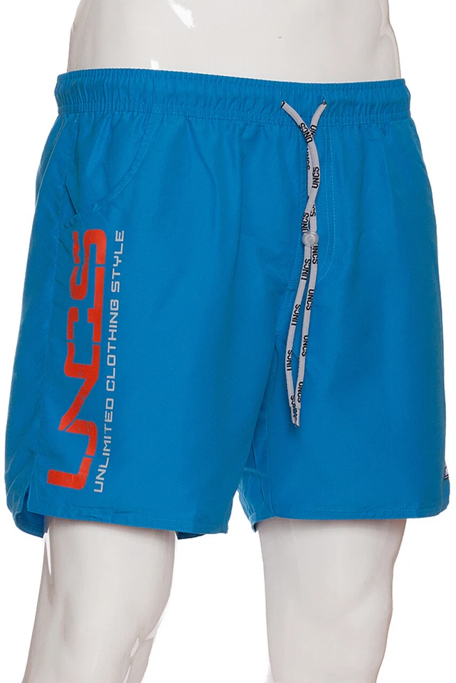 UNCS Badeshorts Séchage Rapide Polyester Bleu Marine, 3 Couleurs Néon, M-4XL - Photo 1/1