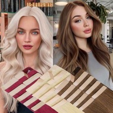 Full Head Tape in 100 Real Remy Hair Extensions Remi Skin Weft Long 150G Ombre