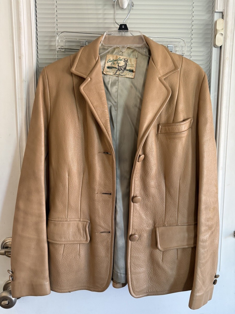 Vintage Custom Coat Co Blazer Small Deerskin Leather Jacket Berlin
