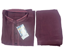 Pakistani Shalwar Kameez Mens Style ReadyMade Burgundy Color Extra Large AK-3861