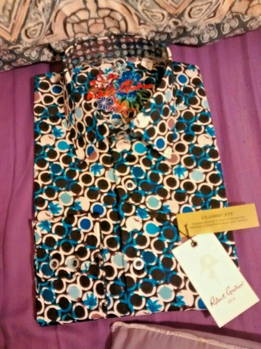 NWT Robert Graham men's size Small long sleeve button down shirt Classic fit - Picture 3 of 12