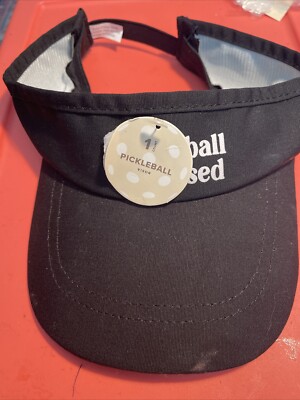 NWT Pickleball Obsessed Tennis Visor Black One Size Stretch Band NWT stained