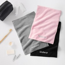 Makeup Removal Towels 6 Pack Soft Coral Fleece 11x17 Fingertip Embroidered